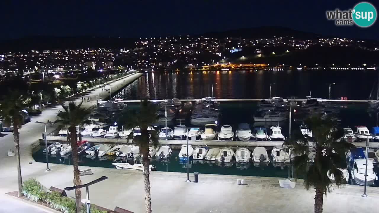 Webcam Koper – Panorama des Jachthafens und der Promenade vom Hotel Grand Koper