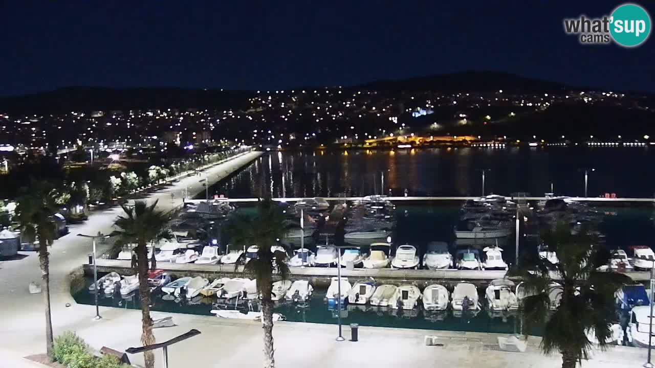 Webcam Koper – Panorama des Jachthafens und der Promenade vom Hotel Grand Koper