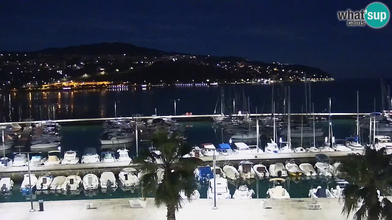 Webcam Koper – Panorama of the marina and promenade from the Grand Hotel Koper
