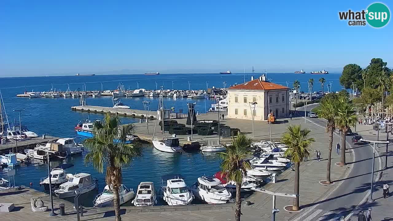 Spletna kamera Koper – Panorama na marino in promenado s Hotela Grand Koper