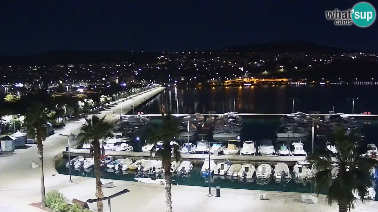 Webcam Koper – Panorama des Jachthafens und der Promenade vom Hotel Grand Koper