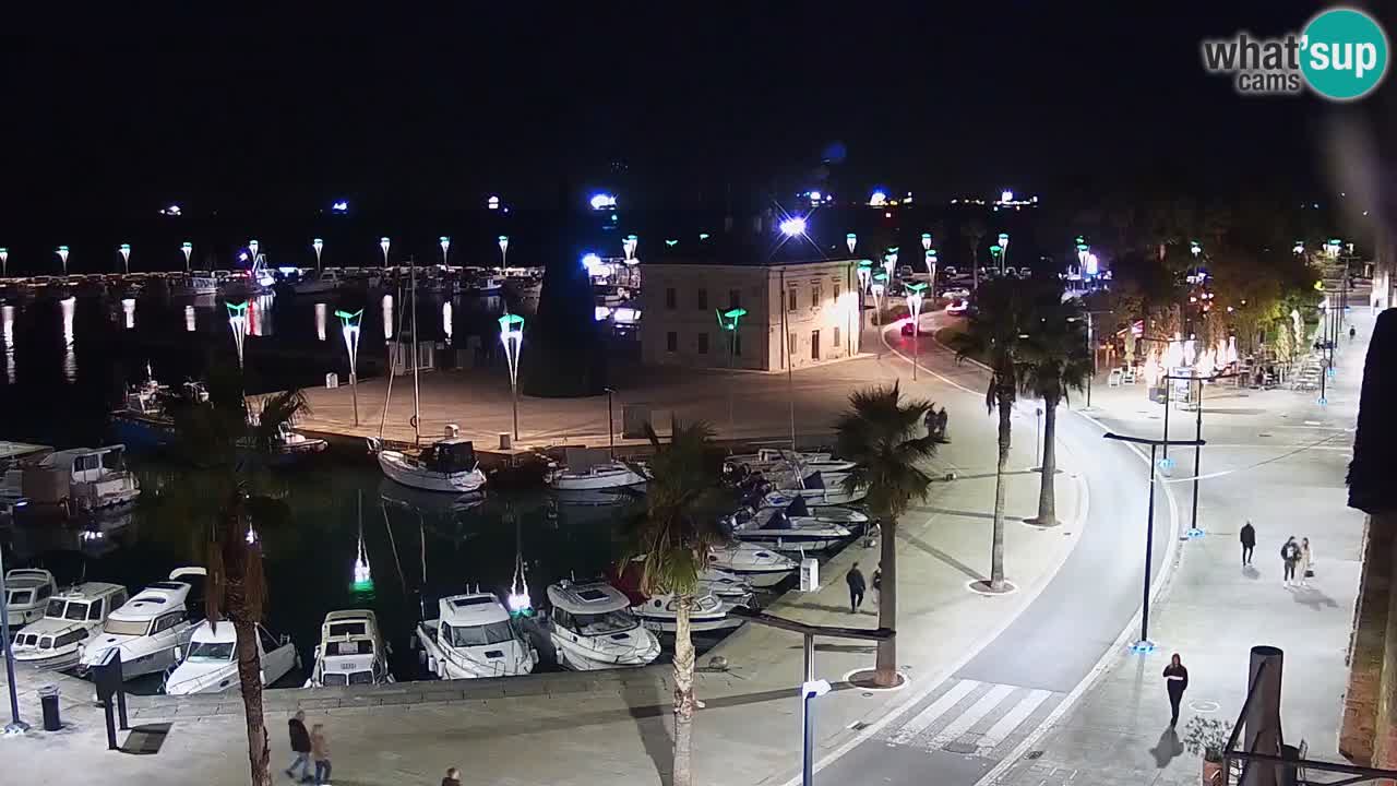 Webcam Koper – Panorama des Jachthafens und der Promenade vom Hotel Grand Koper