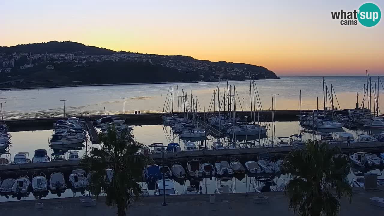 Camera en vivo Koper – puerto deportivo y paseo marítimo desde el Hotel Grand Koper