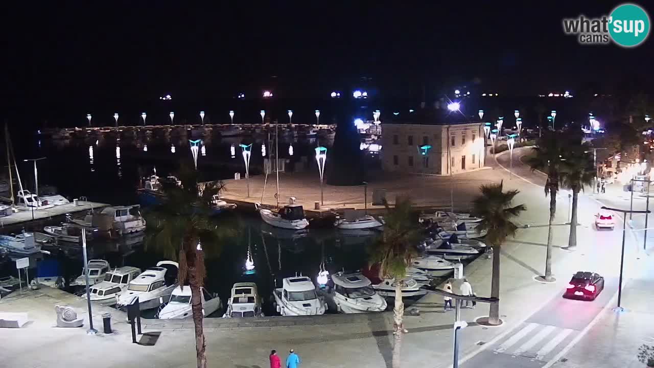 Webcam Koper – Panorama des Jachthafens und der Promenade vom Hotel Grand Koper