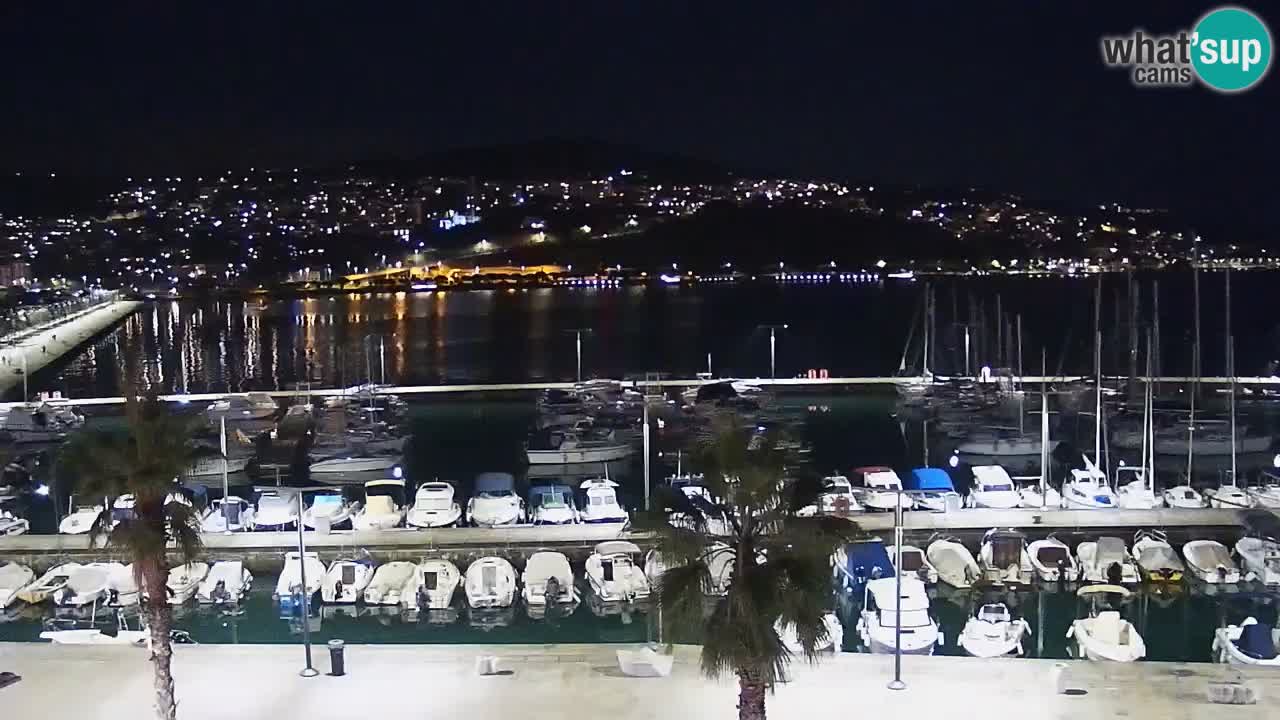 Webcam Koper – Panorama des Jachthafens und der Promenade vom Hotel Grand Koper