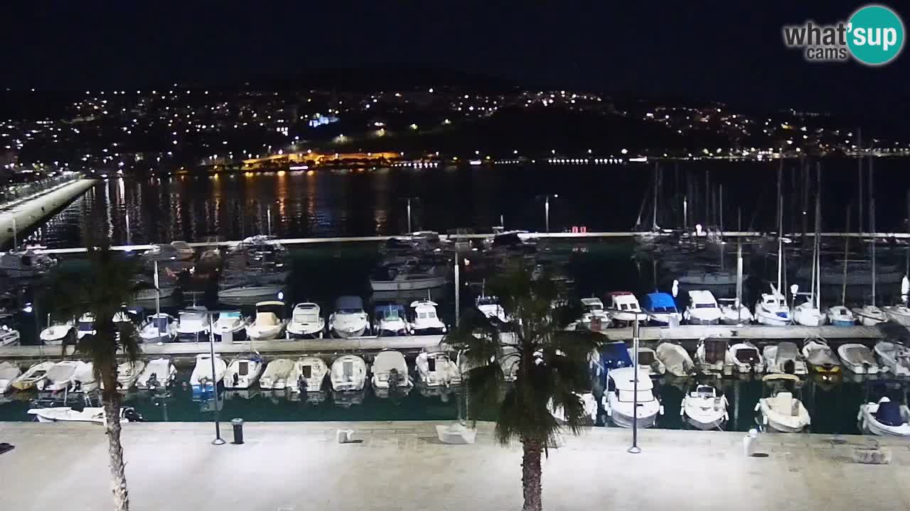 Webcam Koper – Panorama des Jachthafens und der Promenade vom Hotel Grand Koper