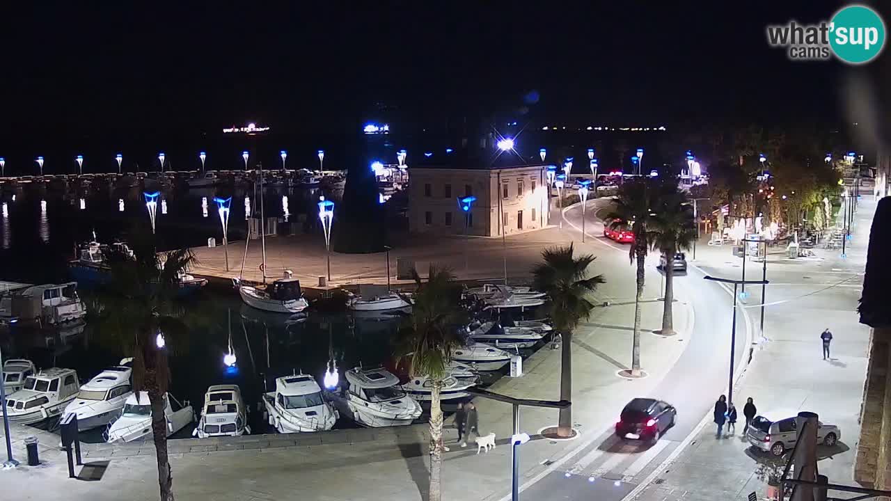 Webcam Koper – Panorama des Jachthafens und der Promenade vom Hotel Grand Koper