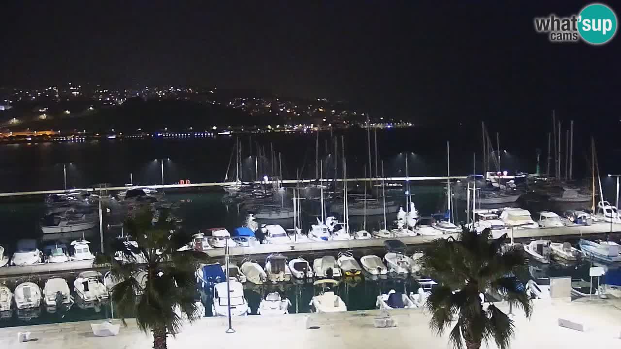 Webcam Koper – Panorama des Jachthafens und der Promenade vom Hotel Grand Koper