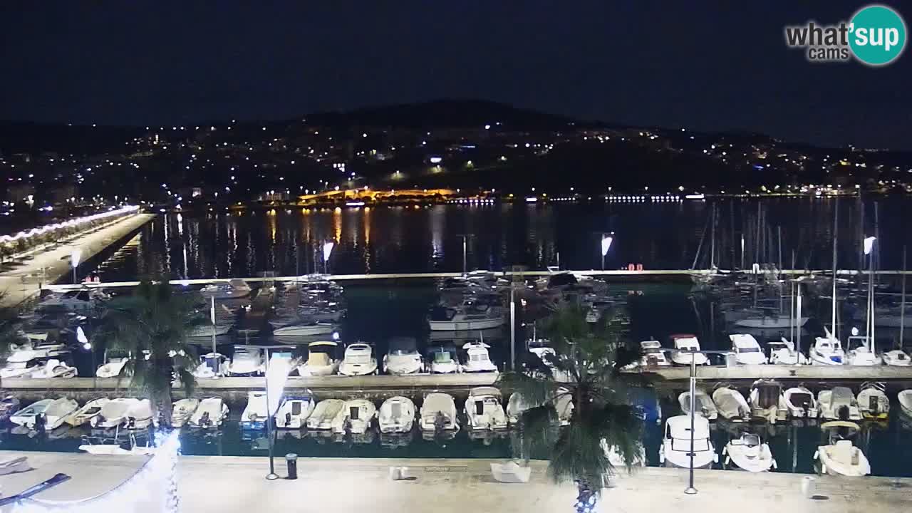 Webcam Koper – Panorama of the marina and promenade from the Grand Hotel Koper