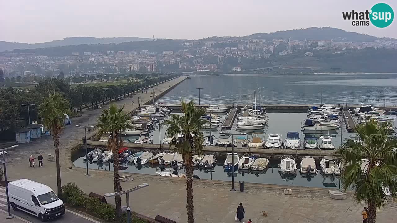Camera en vivo Koper – puerto deportivo y paseo marítimo desde el Hotel Grand Koper