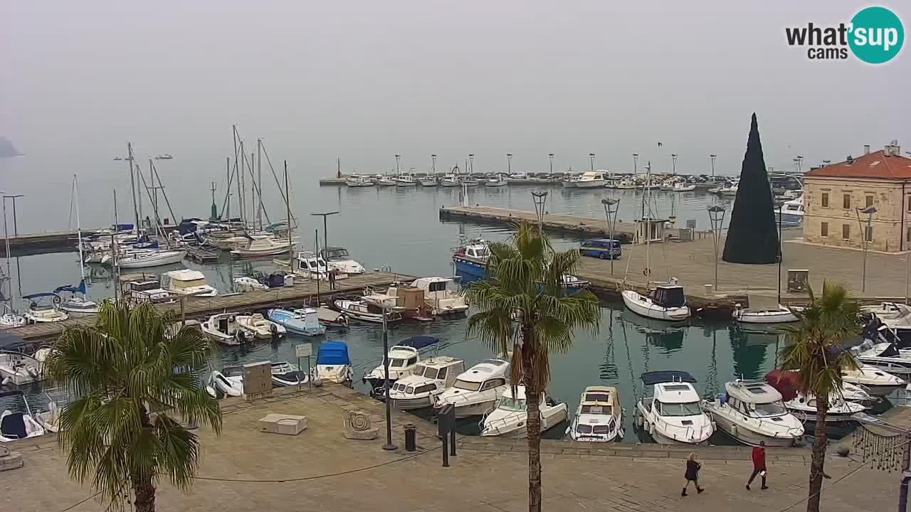 Webcam Koper – Panorama of the marina and promenade from the Grand Hotel Koper