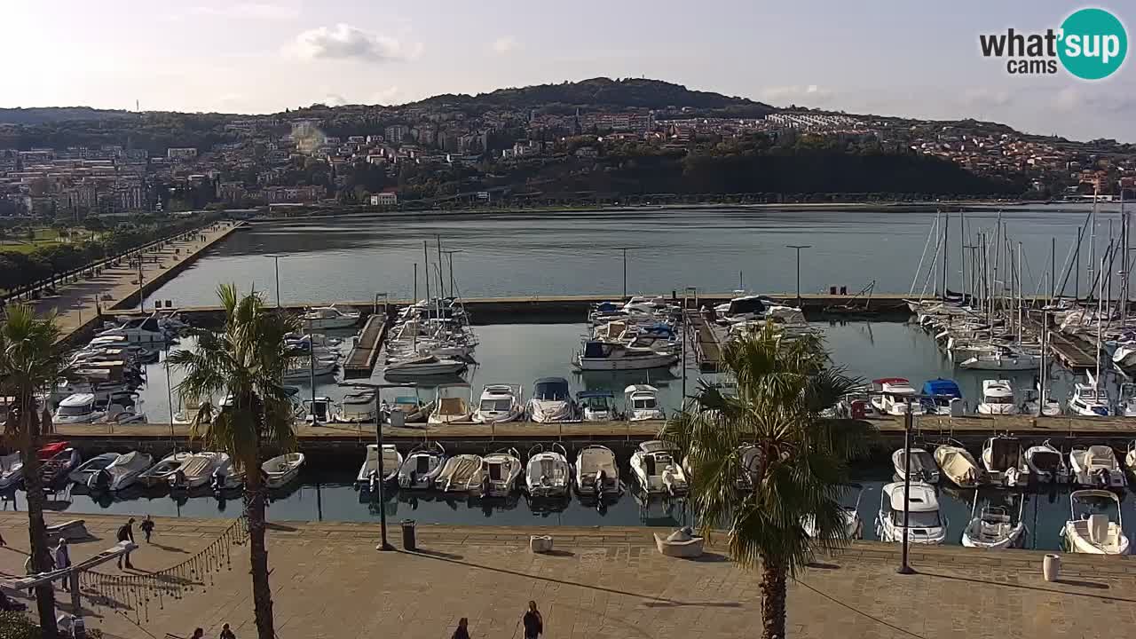 Webcam Koper – Panorama de la marina et de la promenade depuis le Grand Hotel Koper