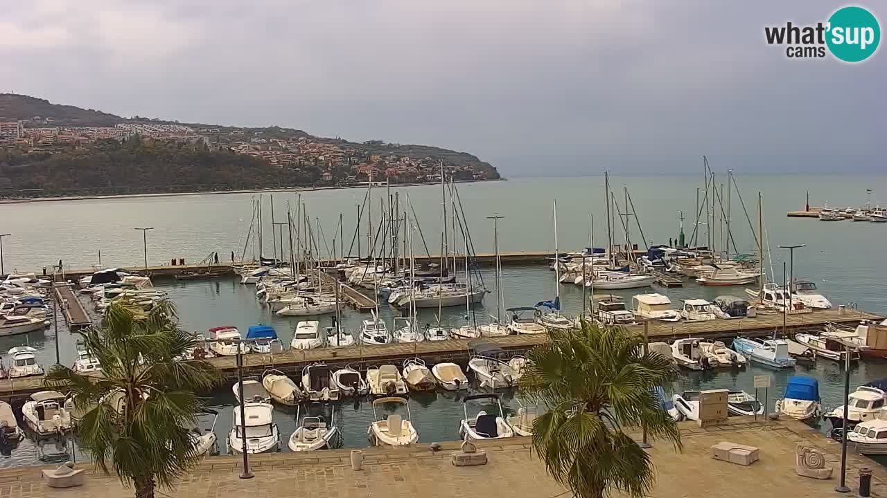 Webcam Koper – Panorama de la marina et de la promenade depuis le Grand Hotel Koper