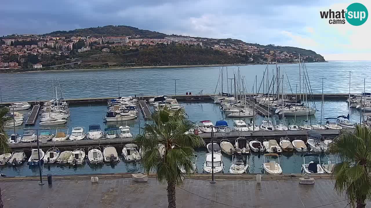 Webcam Koper – Panorama de la marina et de la promenade depuis le Grand Hotel Koper