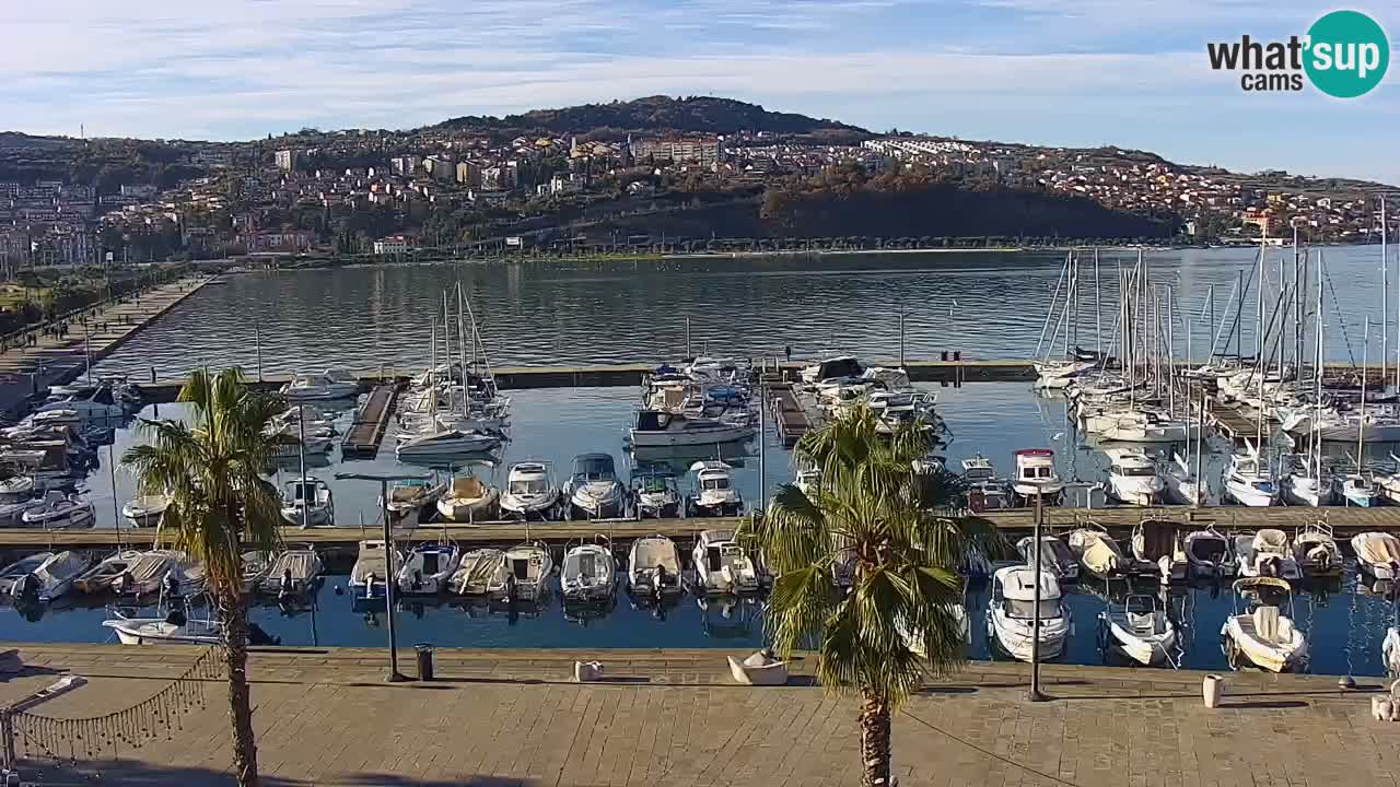 Webcam Koper – Panorama of the marina and promenade from the Grand Hotel Koper