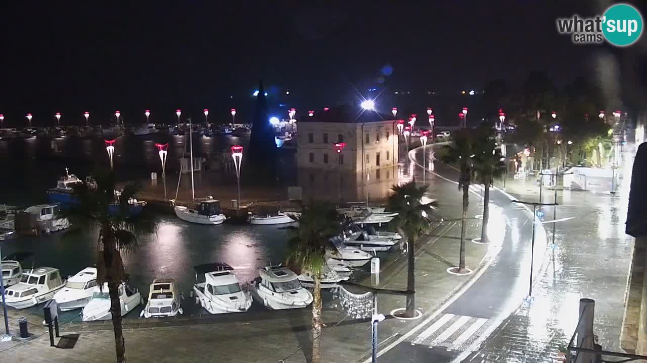 Webcam Koper – Panorama des Jachthafens und der Promenade vom Hotel Grand Koper