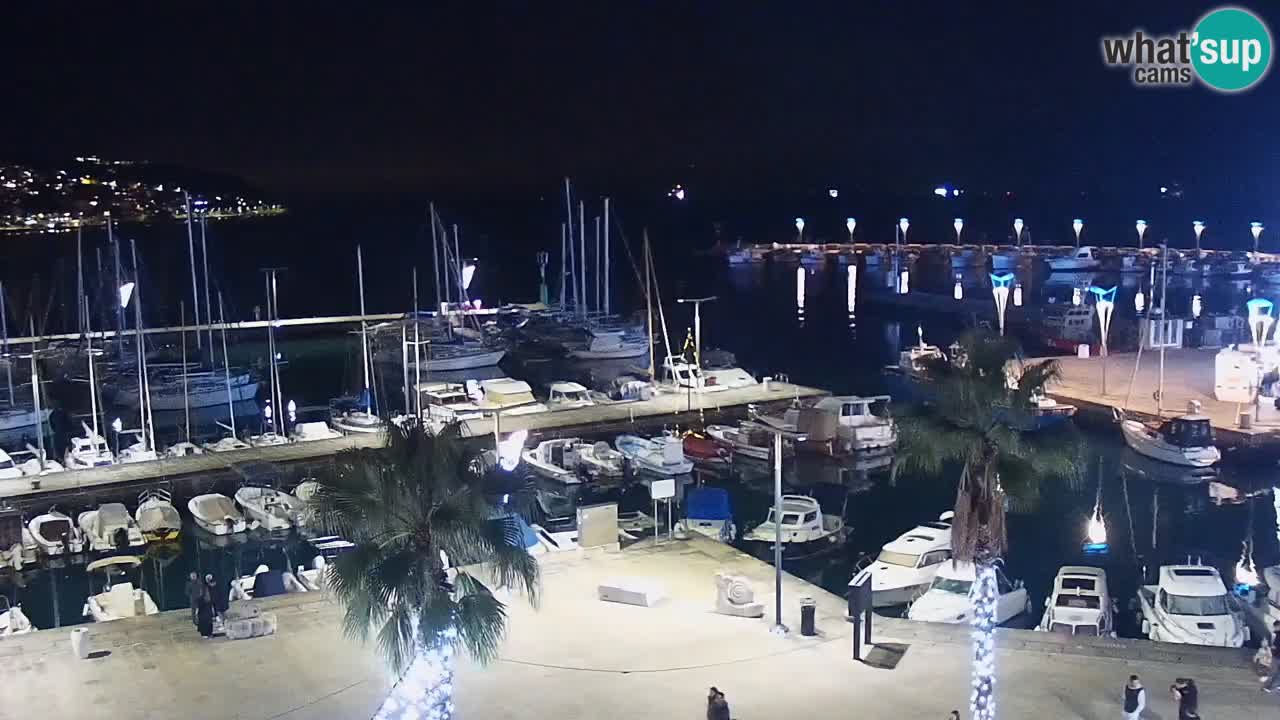Webcam Koper – Panorama of the marina and promenade from the Grand Hotel Koper