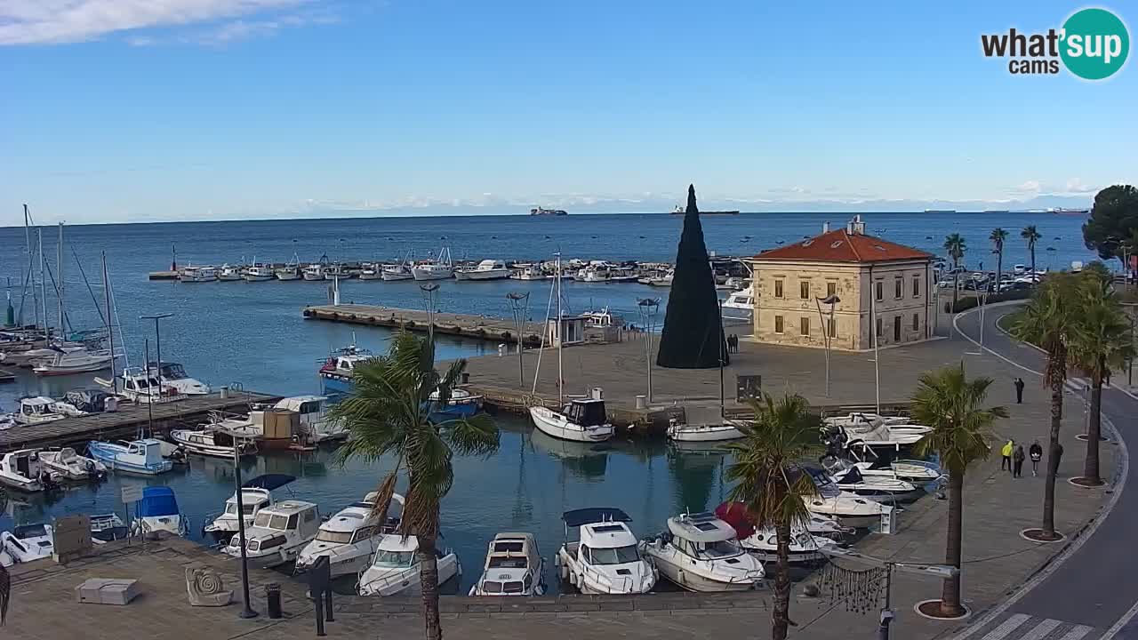 Spletna kamera Koper – Panorama na marino in promenado s Hotela Grand Koper