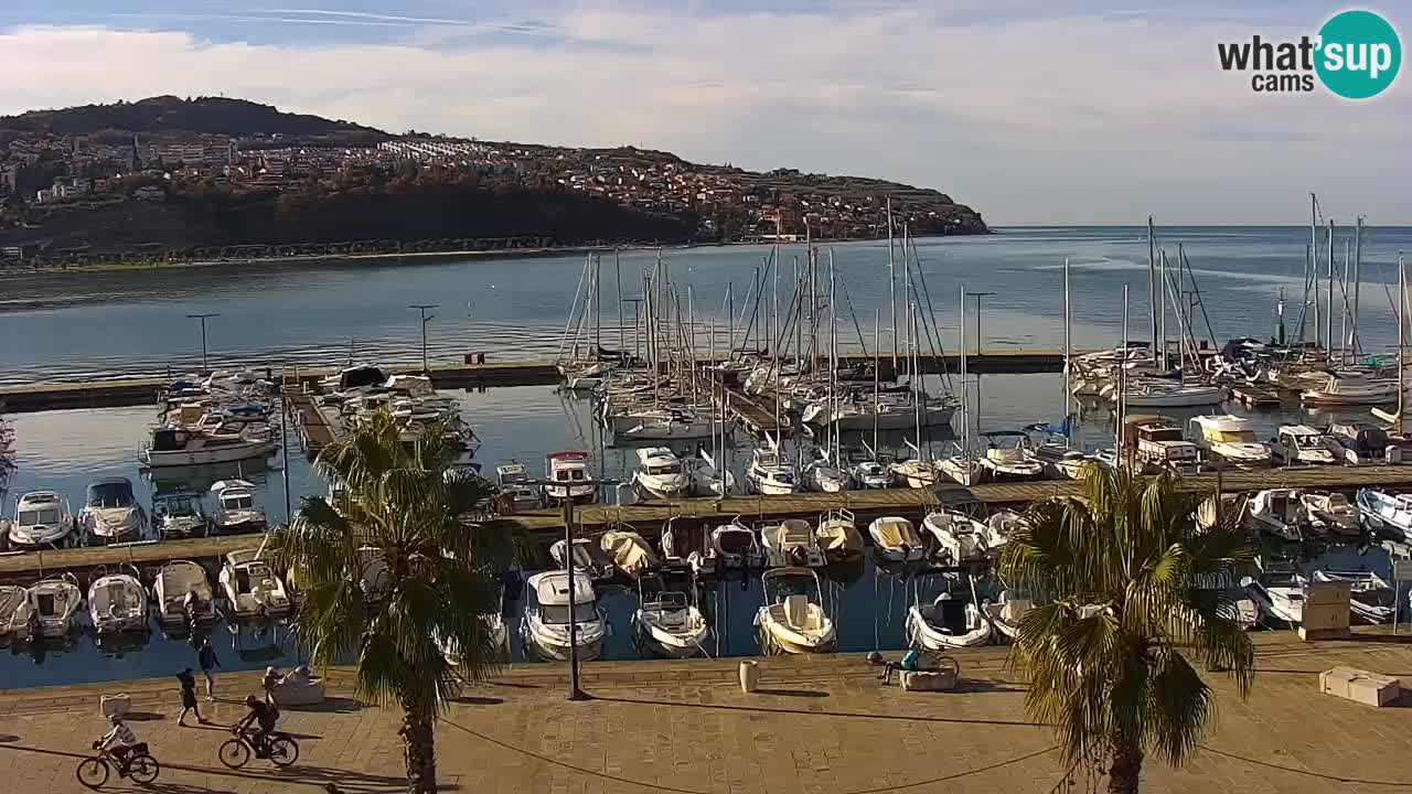 Webcam Koper – Panorama of the marina and promenade from the Grand Hotel Koper