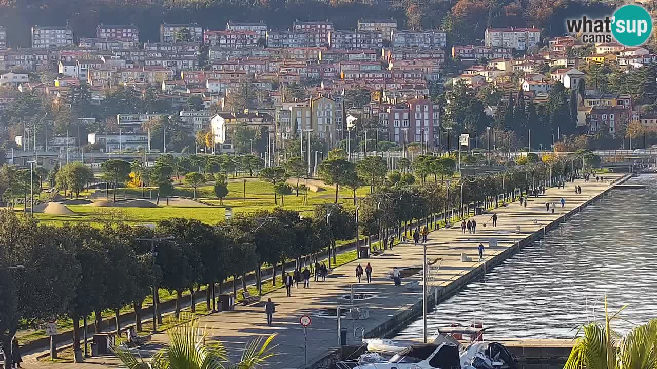 Webcam Koper – Panorama of the marina and promenade from the Grand Hotel Koper