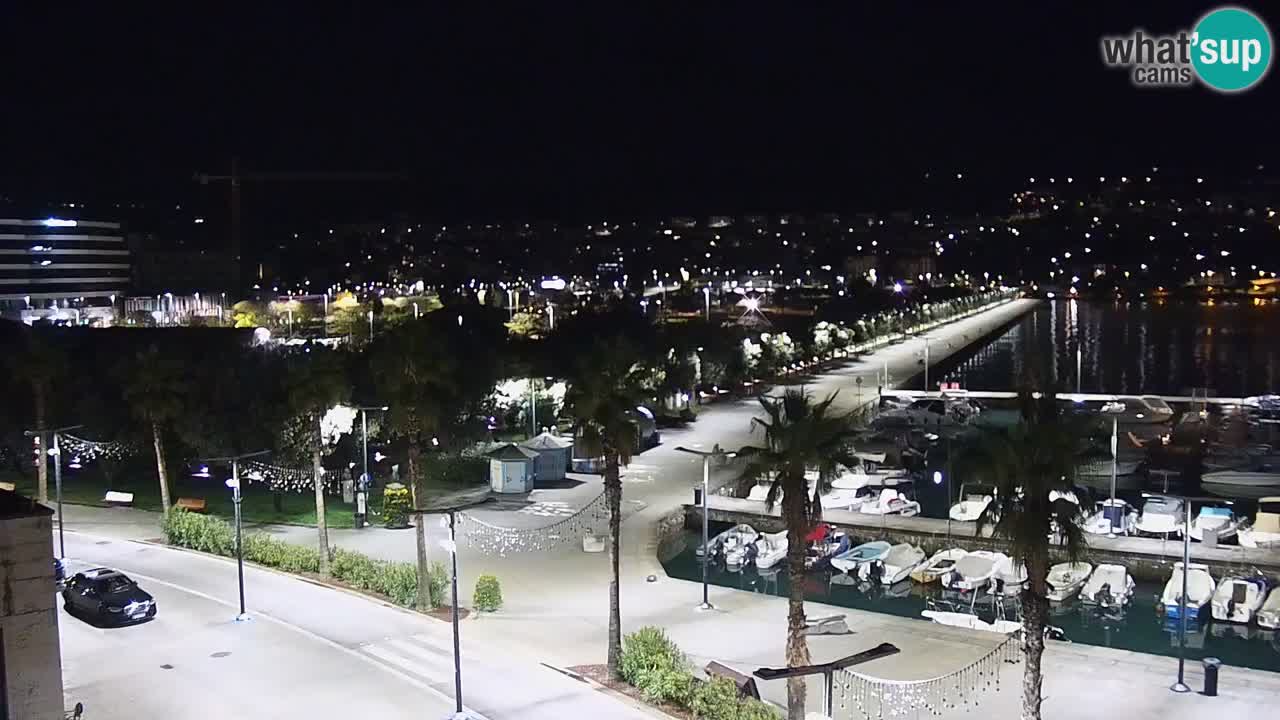 Webcam Koper – Panorama of the marina and promenade from the Grand Hotel Koper