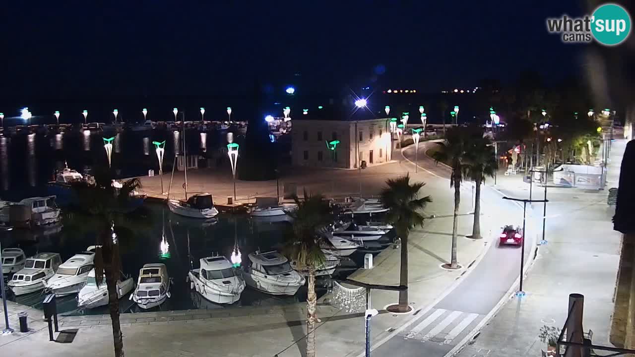 Webcam Koper – Panorama des Jachthafens und der Promenade vom Hotel Grand Koper