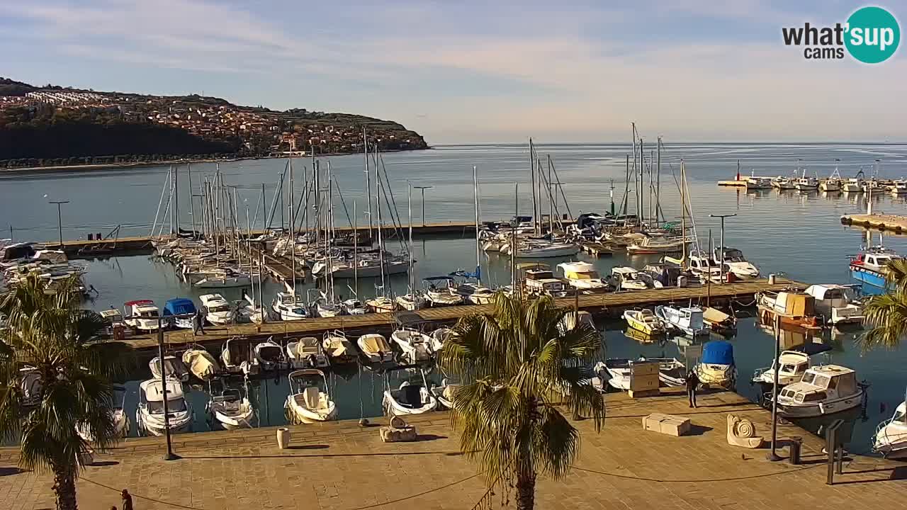 Webcam Koper – Panorama de la marina et de la promenade depuis le Grand Hotel Koper