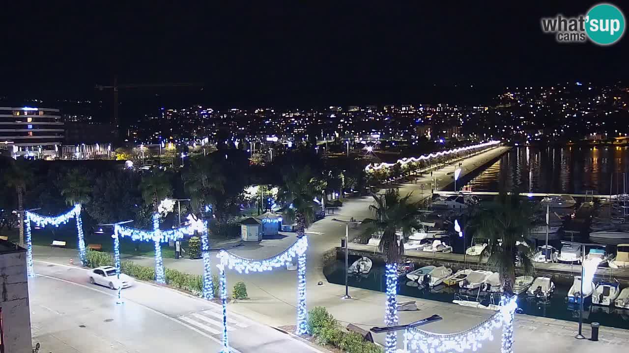 Webcam Koper – Panorama des Jachthafens und der Promenade vom Hotel Grand Koper