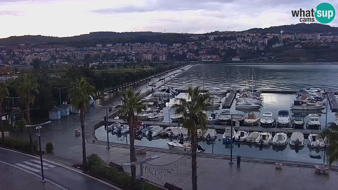Camera en vivo Koper – puerto deportivo y paseo marítimo desde el Hotel Grand Koper