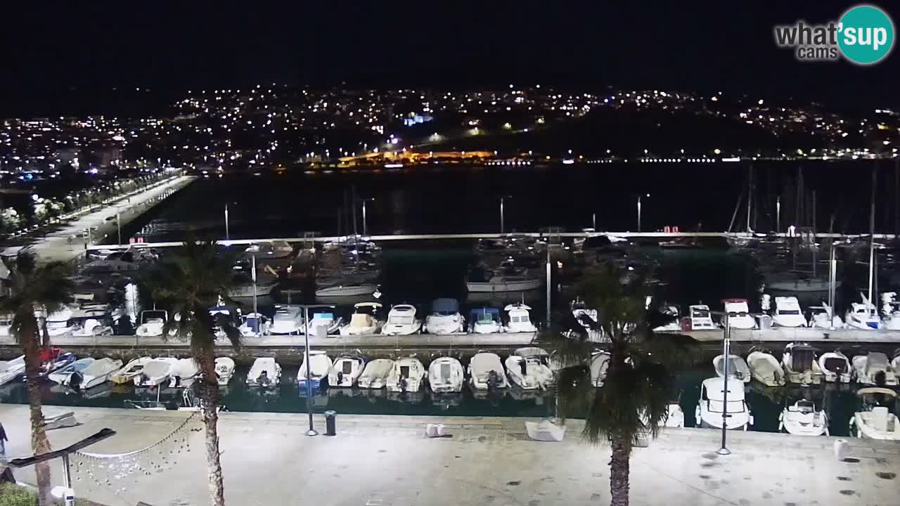 Webcam Koper – Panorama des Jachthafens und der Promenade vom Hotel Grand Koper