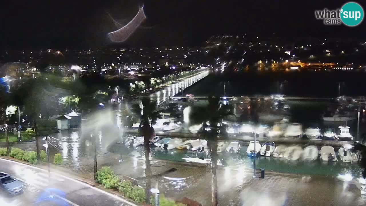 Webcam Koper – Panorama of the marina and promenade from the Grand Hotel Koper