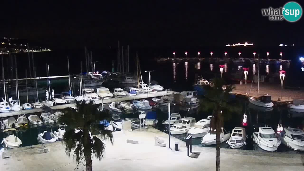 Webcam Koper – Panorama of the marina and promenade from the Grand Hotel Koper