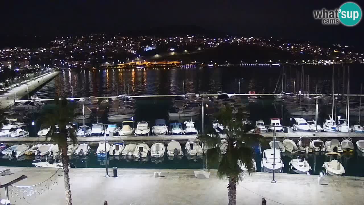 Webcam Koper – Panorama of the marina and promenade from the Grand Hotel Koper