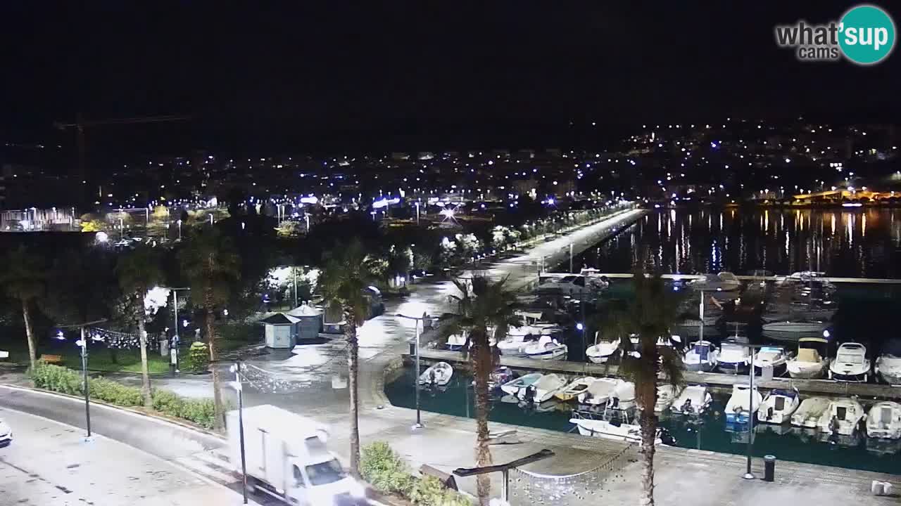 Webcam Koper – Panorama of the marina and promenade from the Grand Hotel Koper