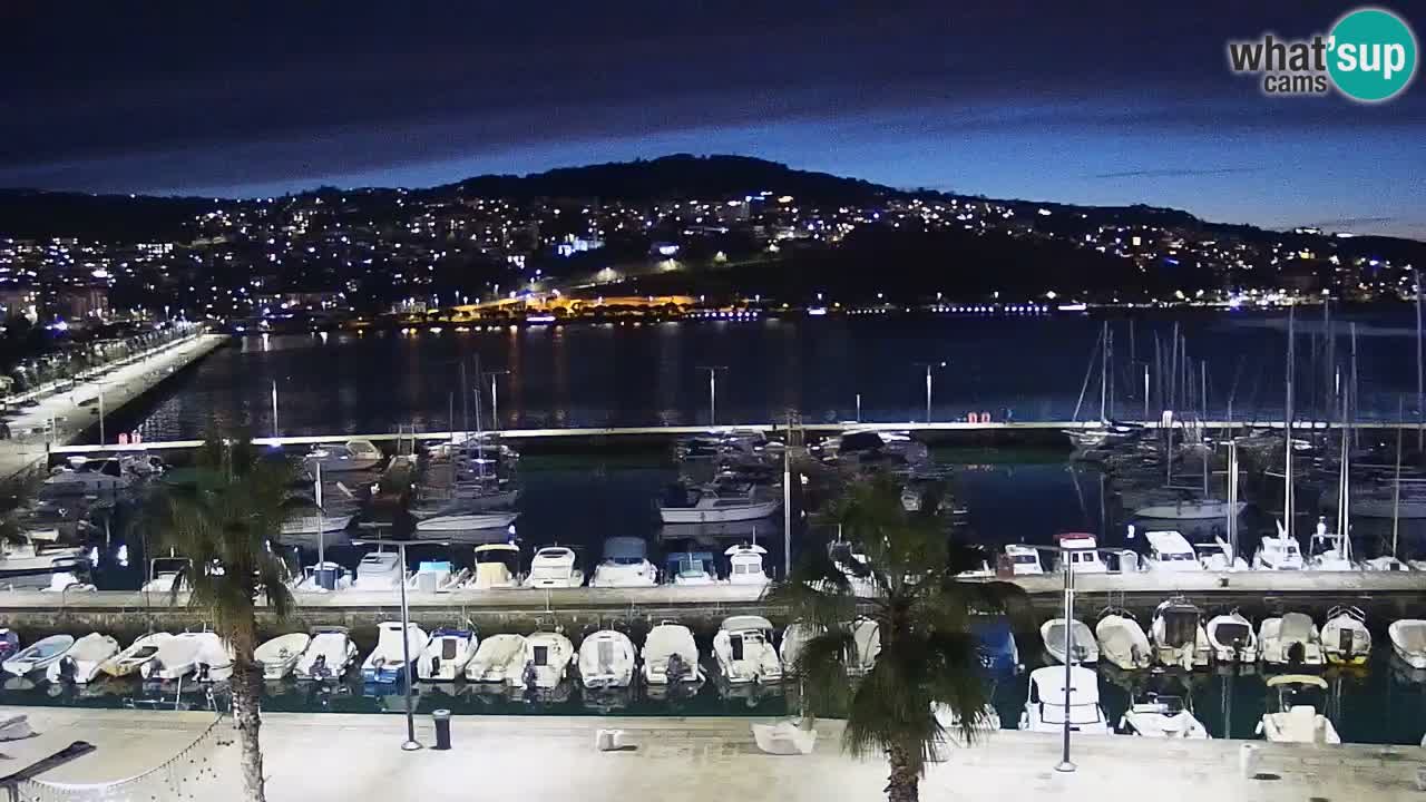 Webcam Koper – Panorama of the marina and promenade from the Grand Hotel Koper