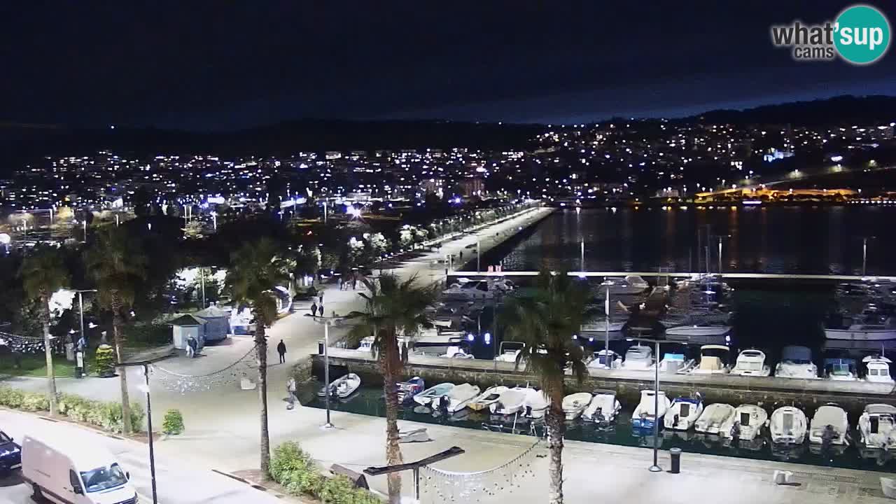 Webcam Koper – Panorama de la marina et de la promenade depuis le Grand Hotel Koper