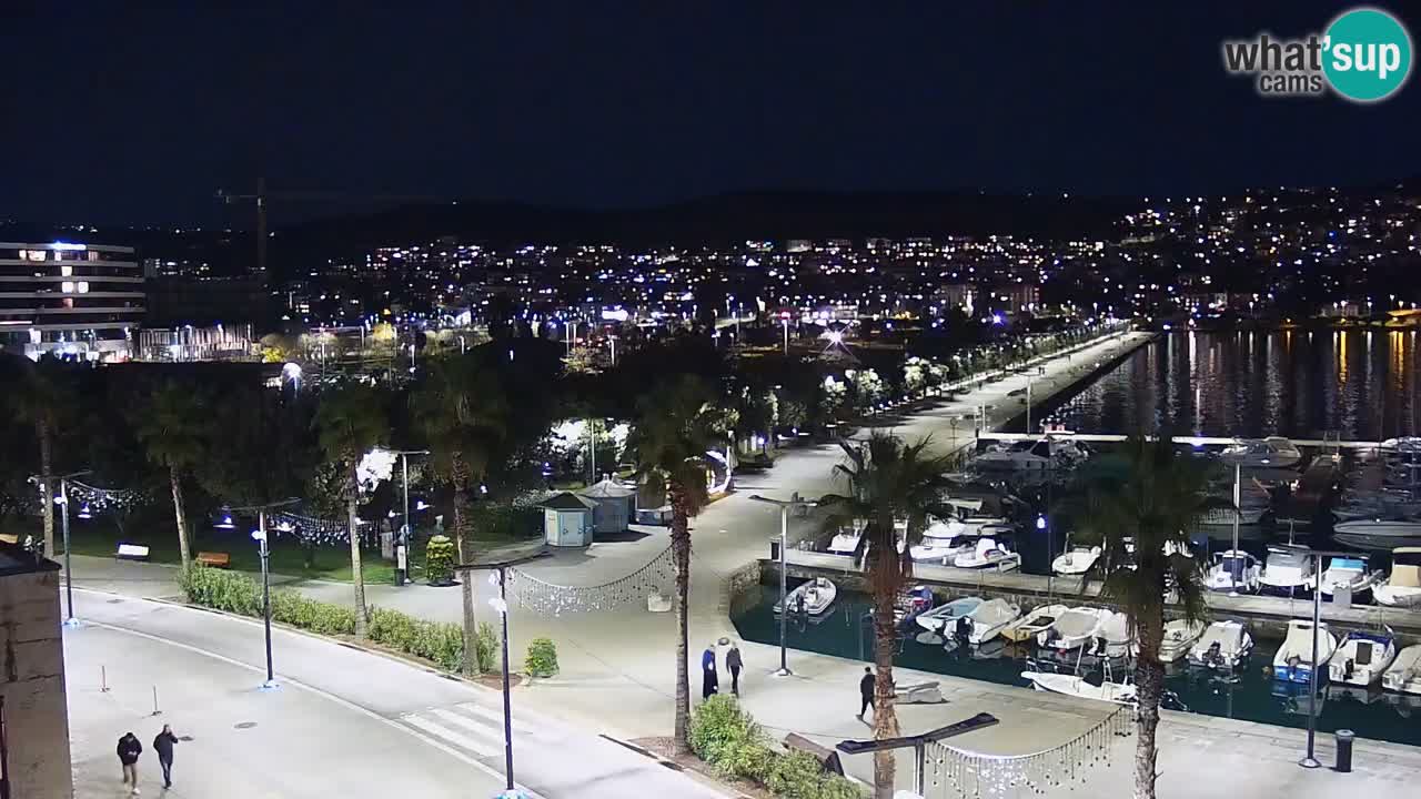 Webcam Koper – Panorama des Jachthafens und der Promenade vom Hotel Grand Koper