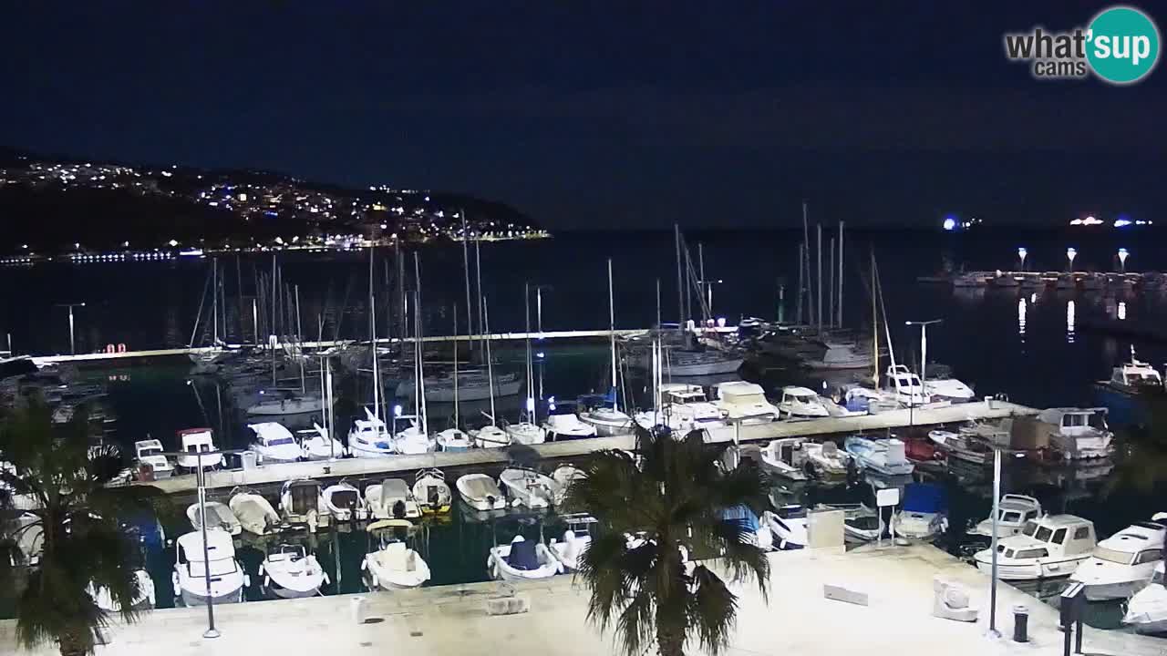Webcam Koper – Panorama des Jachthafens und der Promenade vom Hotel Grand Koper
