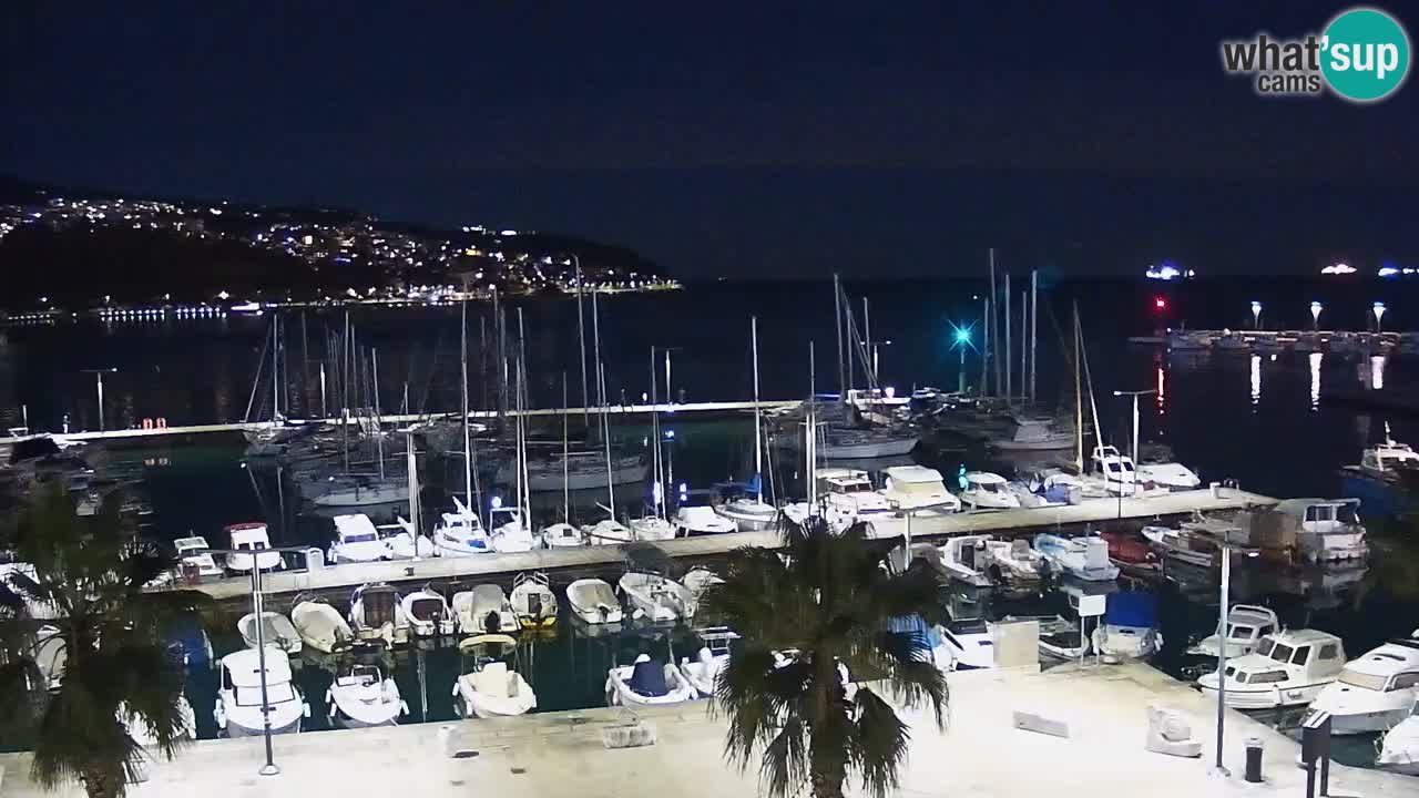 Webcam Koper – Panorama des Jachthafens und der Promenade vom Hotel Grand Koper