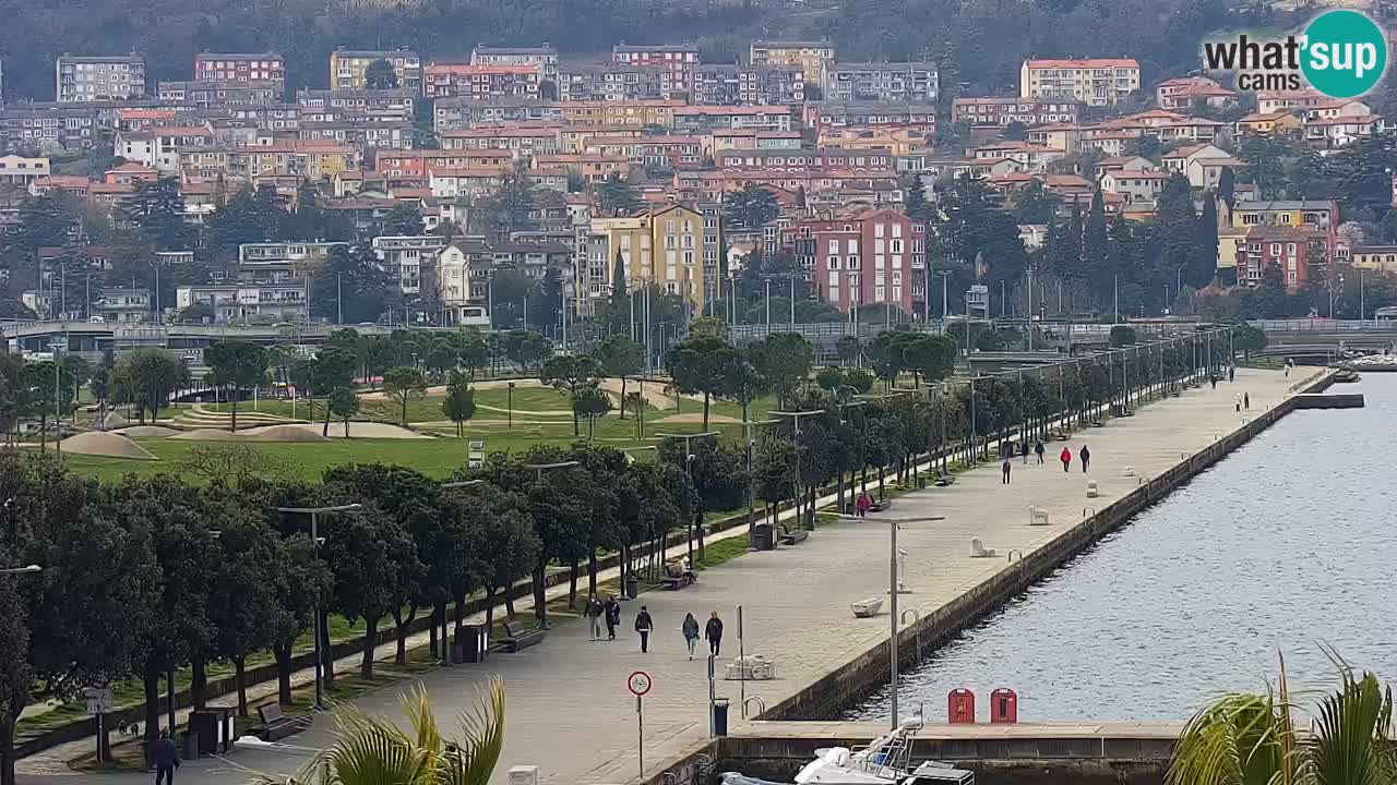 Webcam Koper – Panorama of the marina and promenade from the Grand Hotel Koper