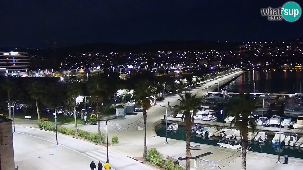Webcam Koper – Panorama des Jachthafens und der Promenade vom Hotel Grand Koper
