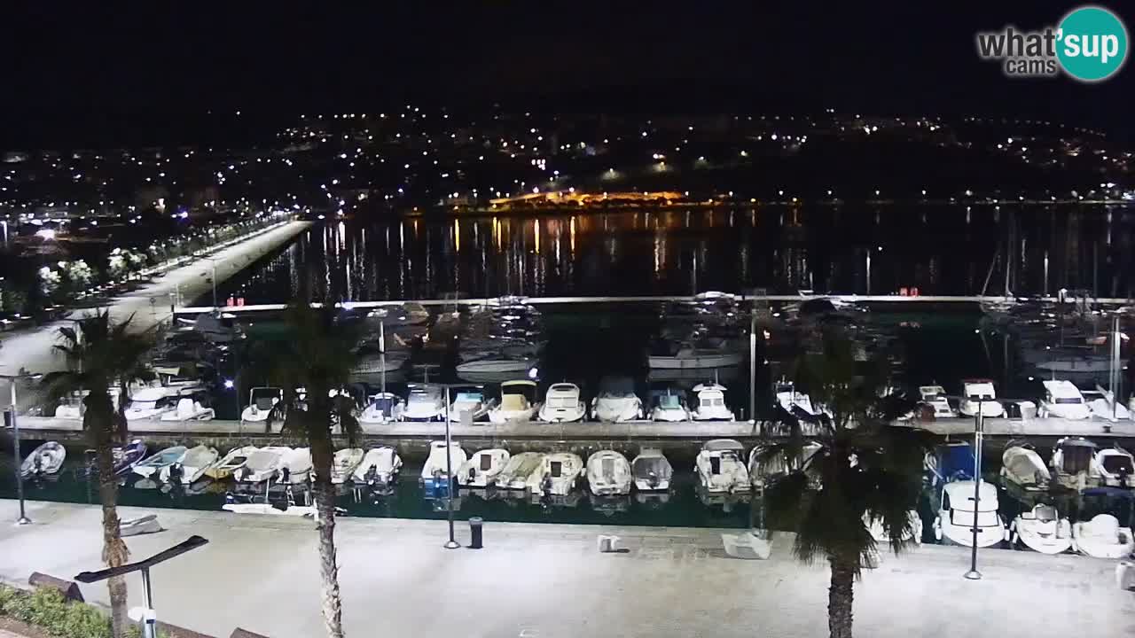 Webcam Koper – Panorama des Jachthafens und der Promenade vom Hotel Grand Koper