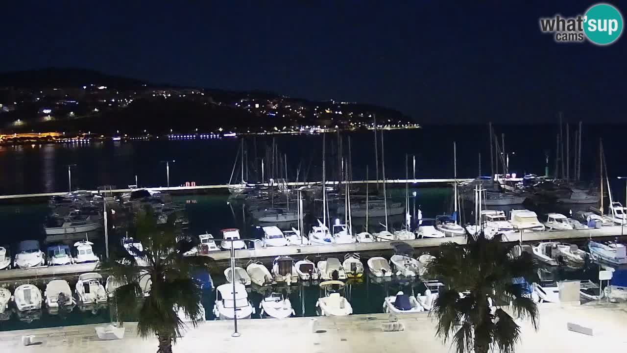 Webcam Koper – Panorama des Jachthafens und der Promenade vom Hotel Grand Koper