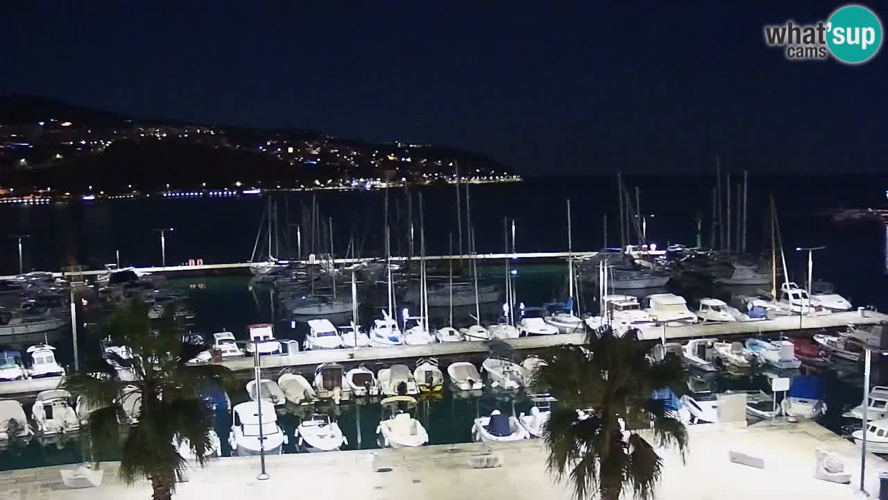 Webcam Koper – Panorama des Jachthafens und der Promenade vom Hotel Grand Koper