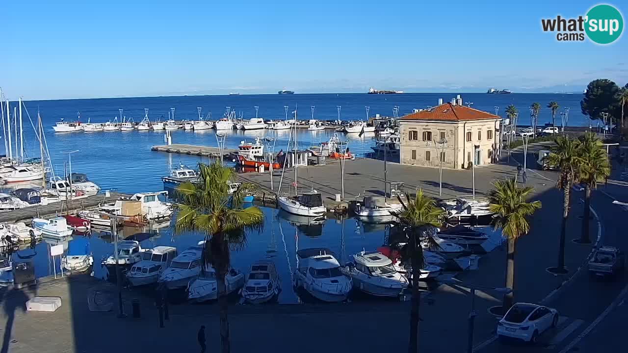 Spletna kamera Luka Koper v živo – Potniški terminal in tovorno pristanišče – Slovenija