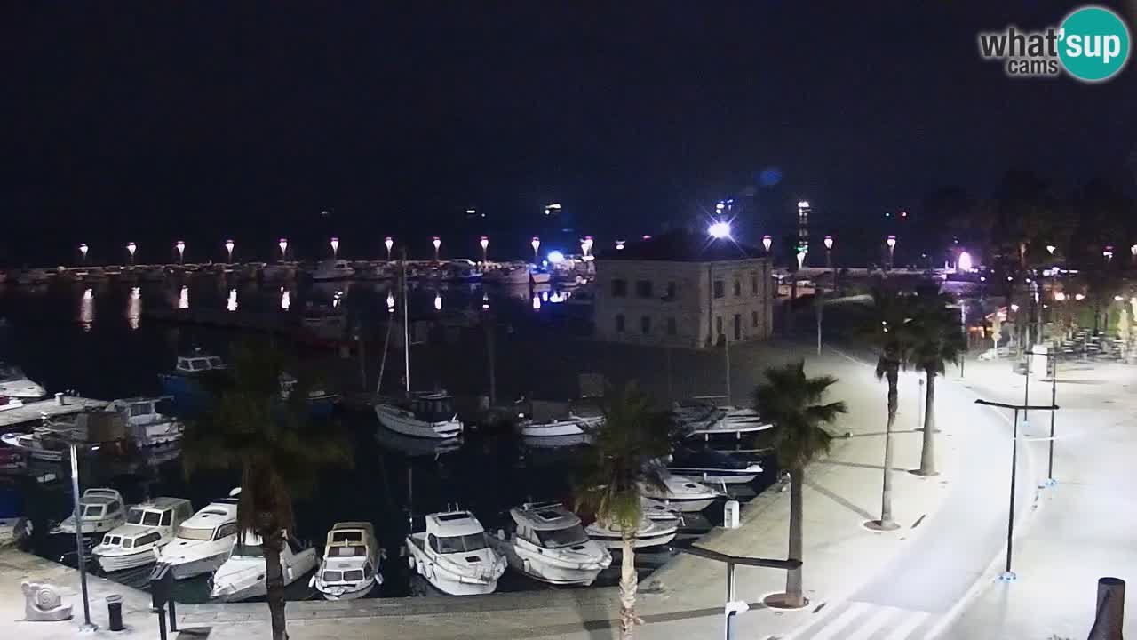 Webcam Koper – Panorama of the marina and promenade from the Grand Hotel Koper