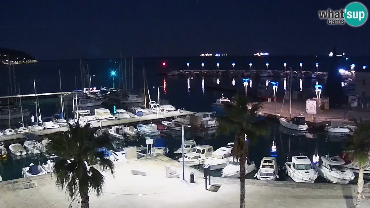 Webcam Koper – Panorama des Jachthafens und der Promenade vom Hotel Grand Koper