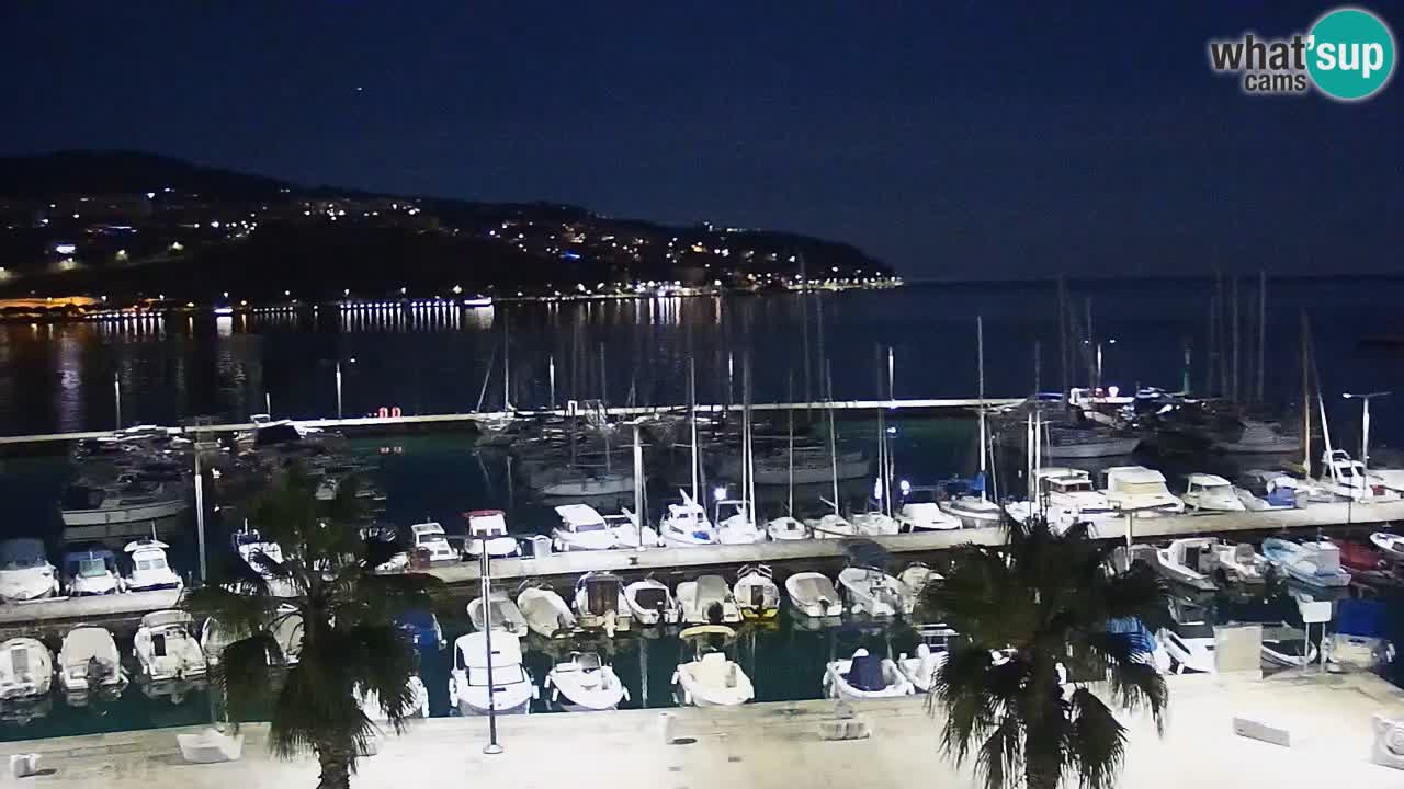Webcam Koper – Panorama of the marina and promenade from the Grand Hotel Koper