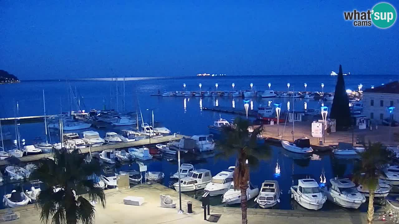 Webcam Koper – Panorama of the marina and promenade from the Grand Hotel Koper