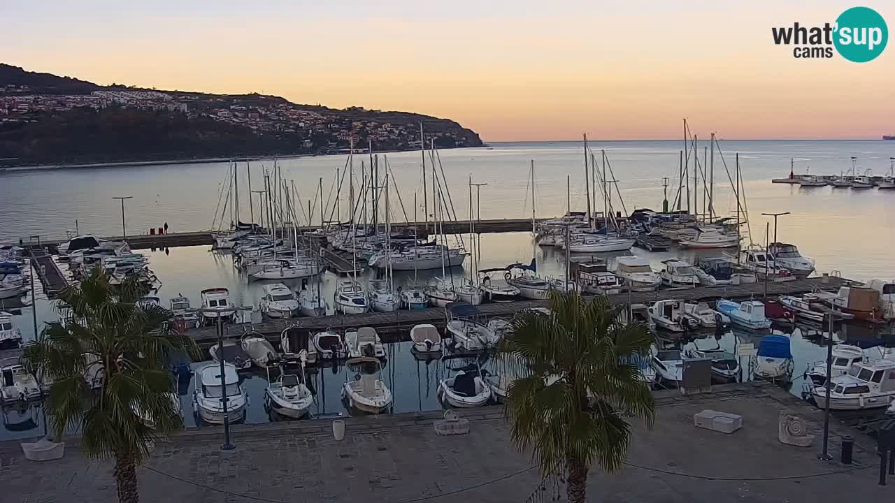 Camera en vivo Koper – puerto deportivo y paseo marítimo desde el Hotel Grand Koper